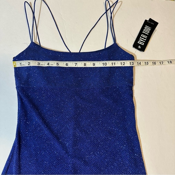 Vtg Y2K 90s Byer Too Glitter Slip Dress Bodycon Mini - Picture 6 of 8